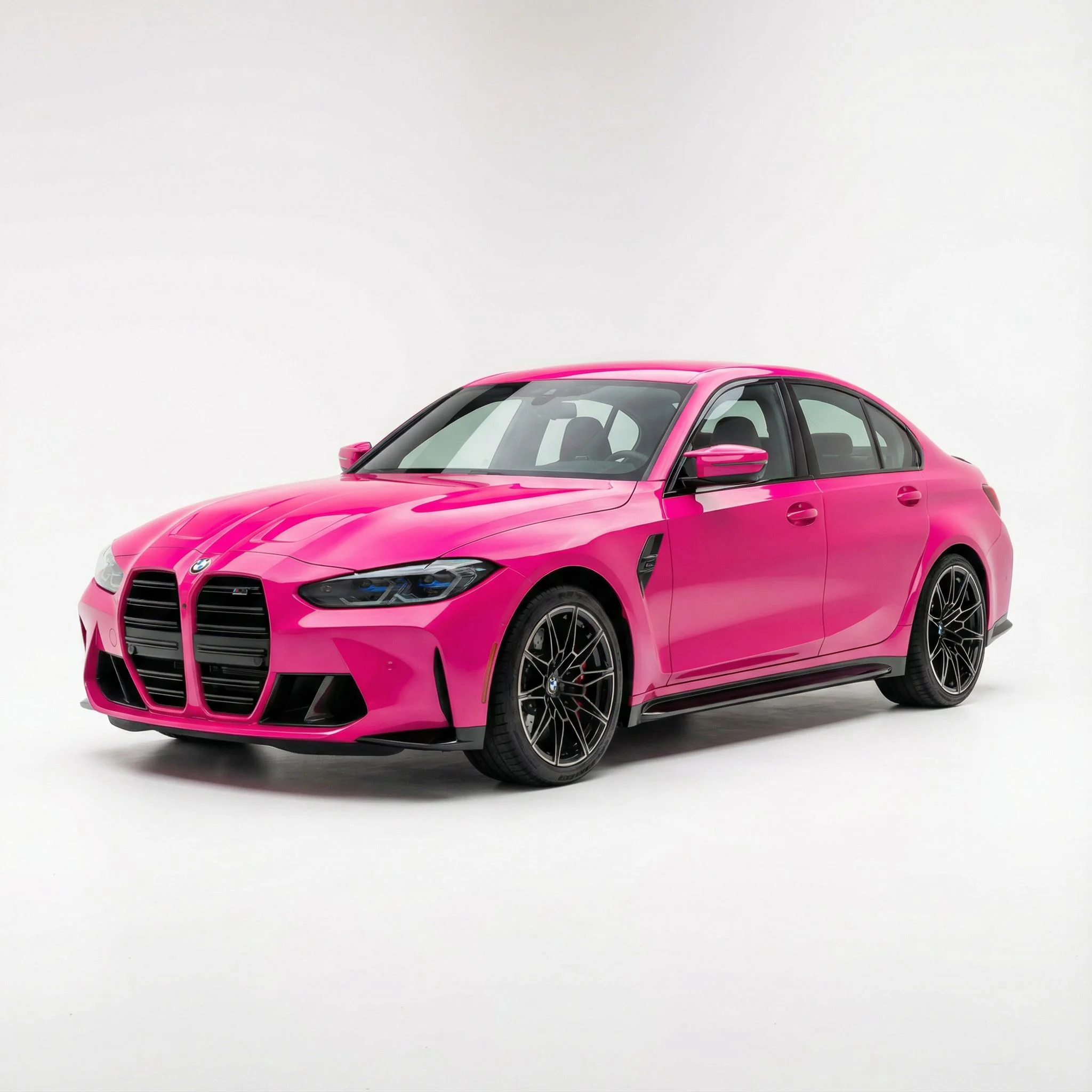 BMW M3 wrapped in pink vinyl wrap - preview pink car wrap color
