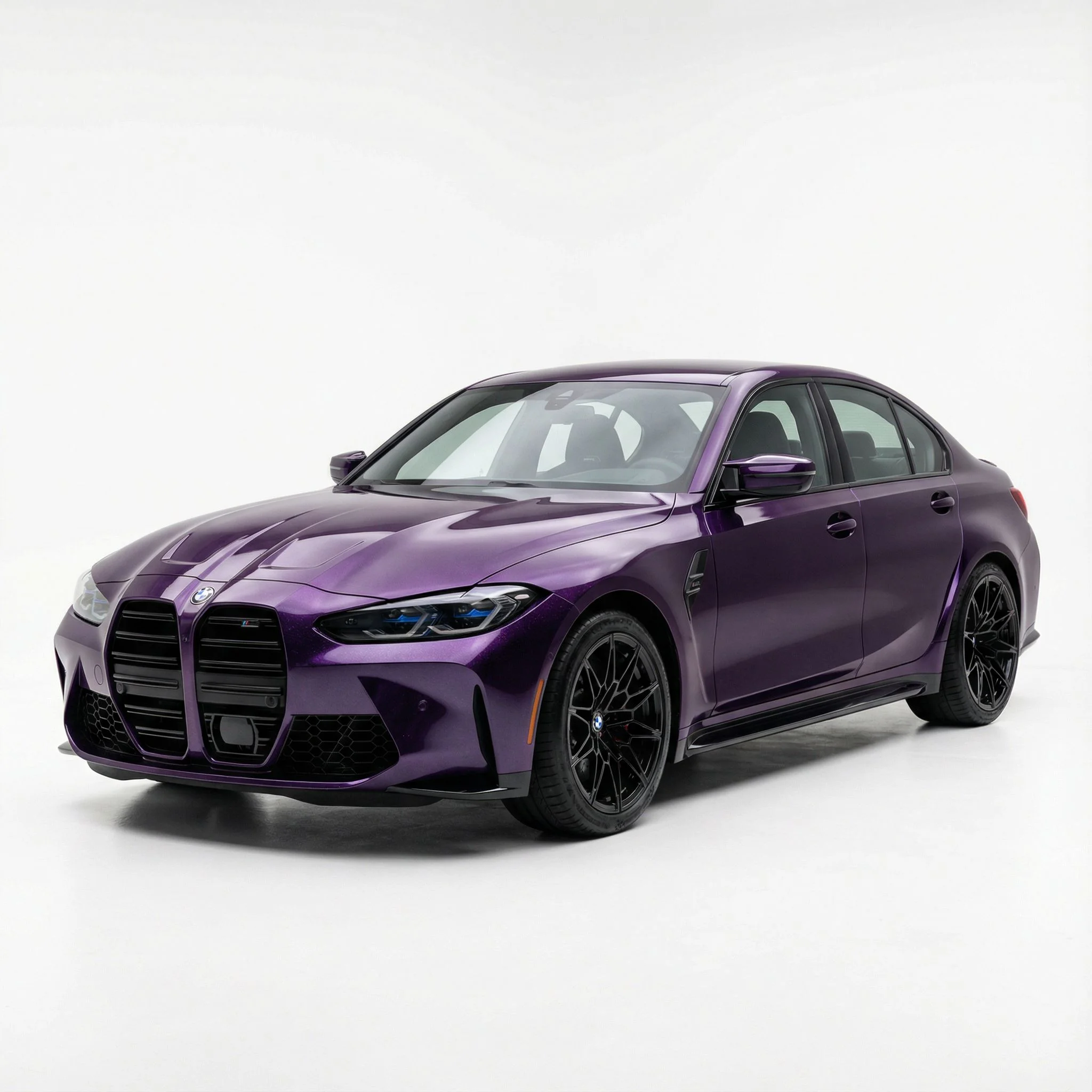 BMW M3 wrapped in purple metallic vinyl wrap - preview purple metallic car wrap color